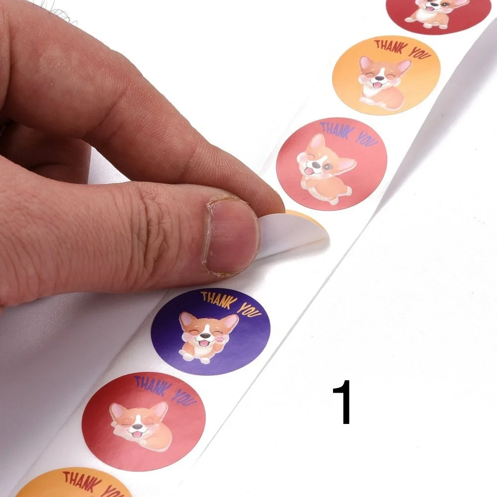 500pcs Cute Dog Thank You Stickers, 16 Designs